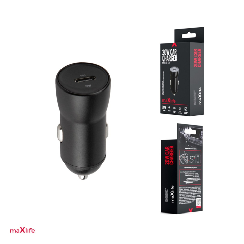 Incarcator auto Maxlife MXCC-04, PD QC 20 W, 1x USB-C, negru [4]