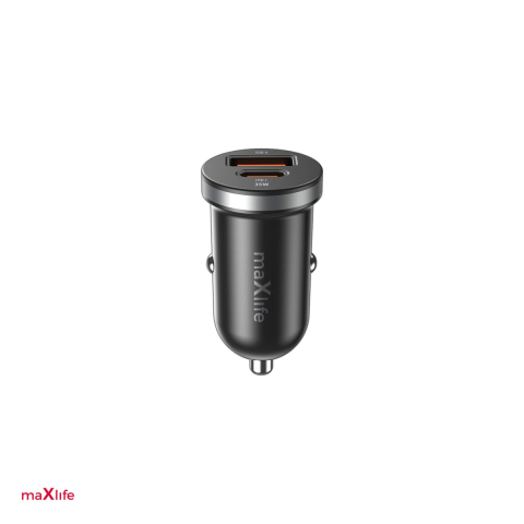 Incarcator auto - Incarcator auto Maxlife MXCC-05, PD QC 35 W, 1x USB-C + 1x USB, negru