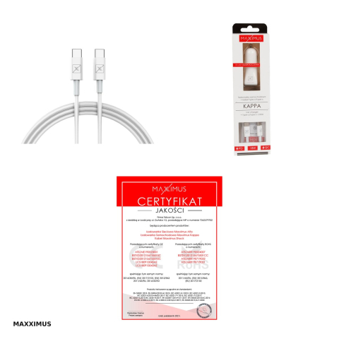 Incarcator auto Maxximus, PD QC 18 W, 1x USB + 1x USB-C, cu cablu USB-C - USB-C, alb [3]
