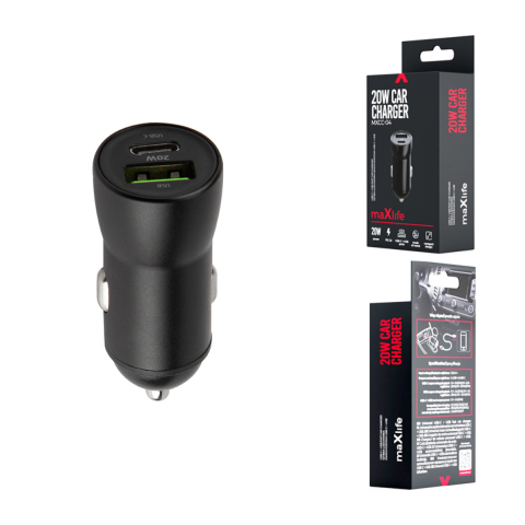 Incarcator Auto Rapid Maxlife MXCC-04 cu 2 Porturi USB-C si USB-A, 20W PD QC, pentru Calatorii si Utilizare Zilnica [3]