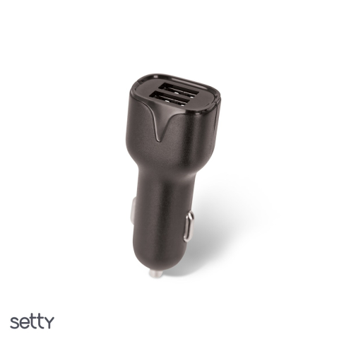 Incarcator auto - Incarcator auto Setty, 1.4 A, 2x USB, negru