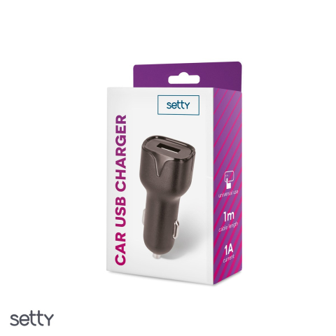 Incarcator auto Setty, 1 A, 1x USB, negru [3]