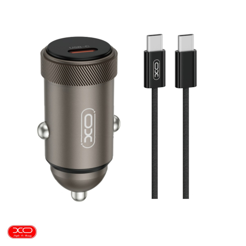 Accesorii IT - Incarcator auto XO CC70, PD 30 W, 1x USB-C, cu cablu USB-C - USB-C, negru