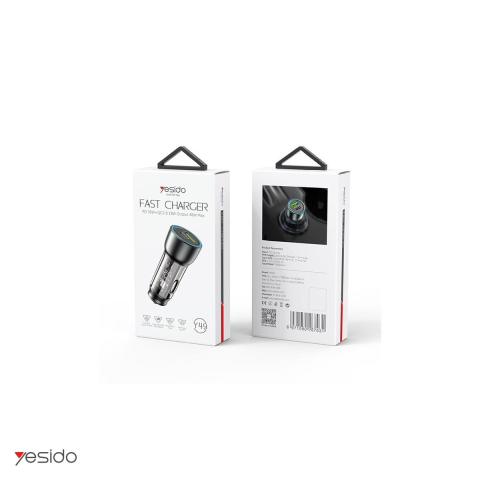 Incarcator auto Yesido Y49, PD 30 W, 1x USB + 1x USB-C, negru [3]