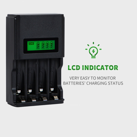 Incarcator baterii AA/AAA cu 4 sloturi si afisaj LCD - XN-107 pentru acumulatori Ni-MH/Ni-Cd, incarcare simultana, display nivel incarcare [2]