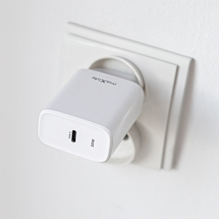 Incarcator cu port USB-C la priza Euro, Quick Charge+, PD 20W, 3A, Maxlife, 100-240V, alb [2]