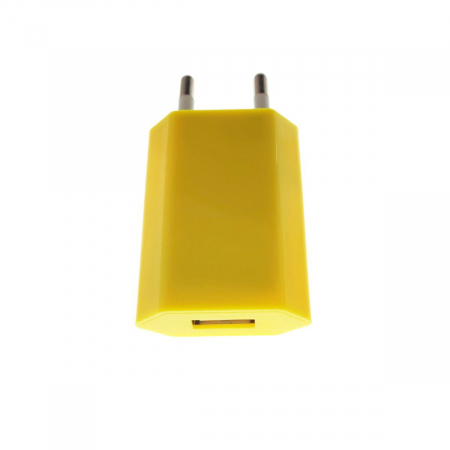 Incarcator de perete, adaptor de alimentare USB,1000 mA, galben [1]
