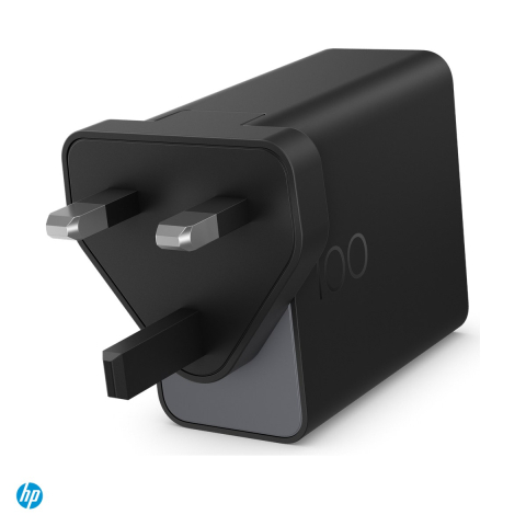 Accesorii IT - Incarcator de perete HP 100W GaN Wall Charger, USB-C PD 3.0, 100 W, stecher detasabil, cablu USB-C 2 m inclus, negru, CS9V7UT