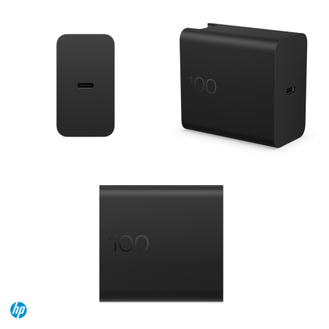 Incarcator de perete HP 100W GaN Wall Charger, USB-C PD 3.0, 100 W, stecher detasabil, cablu USB-C 2 m inclus, negru, CS9V7UT [3]