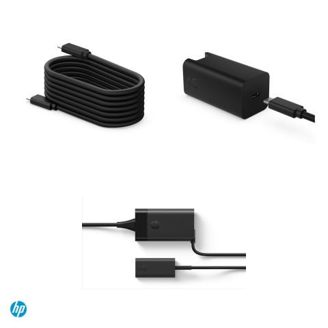 Incarcator de perete HP 65W GaN Wall Charger, USB-C PD 3.0, 65 W, stecher detasabil, cablu USB-C 2 m inclus, negru, C90CKUT [3]