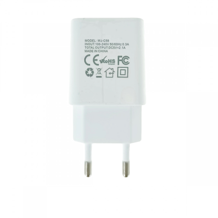Incarcator de retea cu un port USB, Jellico WJ-C58 92399, 5V, 2.1A, alb [3]