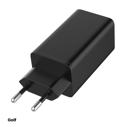 Incarcator de retea Golf GF-U65, 1x USB-A si 2x USB-C PD, 65 W, Fast Charge, culoare neagra [0]
