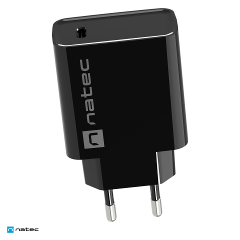 Priza retea - Incarcator de retea Natec Ribera, 1 port USB-C, 20 W, Power Delivery 3.0, Quick Charge 3.0, Samsung AFC, PPS, negru, NUC-2060