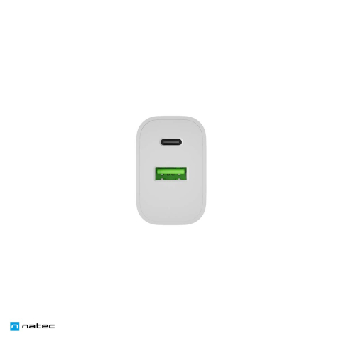 Incarcator de retea Natec Ribera, 1 x USB-A si 1 x USB-C, 20 W, Power Delivery 3.0, Quick Charge 3.0, compatibil Apple 2.4A, alb, NUC-2396 [4]
