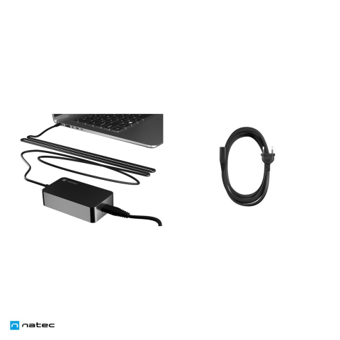 Incarcator laptop Natec Grayling GaN USB-C 65W, Power Delivery 3.0 si PPS, 5-20 V, cablu USB-C ranforsat, cablu de alimentare 1,5 m, negru, NZU-2361 [4]