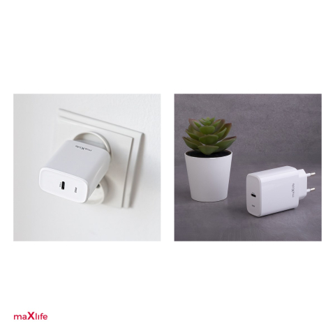 Incarcator Maxlife MXTC-10-20C, PD QC 20 W, 1x USB-C, alb [4]