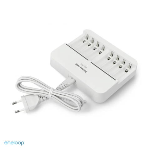 Incarcator Panasonic eneloop 8-Slot Charger BQ-CC63E pentru acumulatori AA si AAA Ni-MH, 8 locuri cu incarcare individuala, LED pe fiecare loc, fara acumulatori [3]