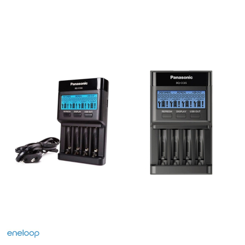 Incarcator Panasonic eneloop Professional Charger BQ-CC65E pentru acumulatori AA si AAA Ni-MH, 4 locuri cu incarcare individuala, display LCD, functie Refresh, iesire USB, fara acumulatori [3]