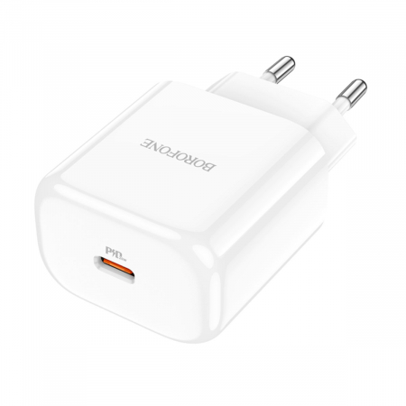 Incarcator Retea Borofone BN3 Premium, Quick Charge, 20W, 1 X USB Tip-C, Alb [1]