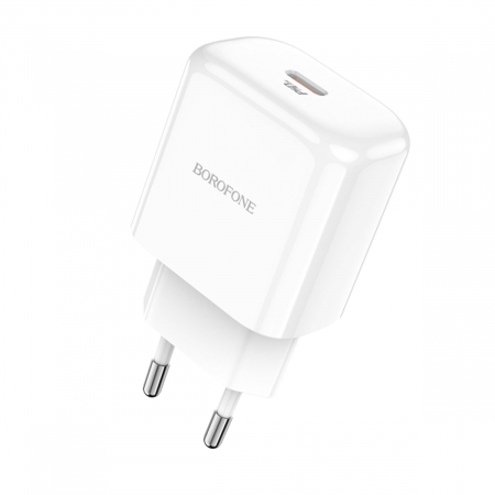 Incarcator Retea Borofone BN3 Premium, Quick Charge, 20W, 1 X USB Tip-C, Alb [3]