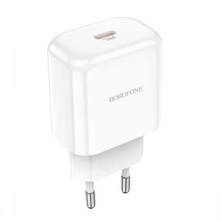 Accesorii IT - Incarcator Retea Borofone BN3 Premium, Quick Charge, 20W, 1 X USB Tip-C, Alb