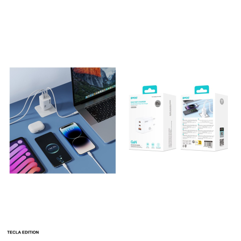 Incarcator priza BWOO CDA147PD, 65W, 1 x USB-A, 2 x USB-C, Alb [4]