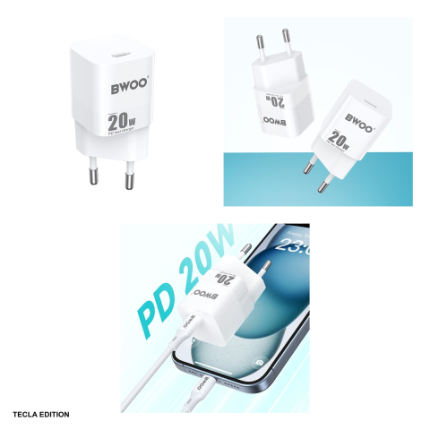 Incarcator priza BWOO CDA155, 20W, 1 x USB-C, Power Delivery, Alb [3]