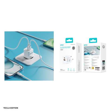 Incarcator priza BWOO CDA156, 20W, 1 x USB-A, 1 x USB-C, Power Delivery, Alb [4]