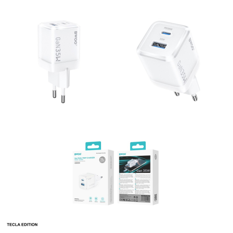 Incarcator priza BWOO CDA222, 35W, 1 x USB-A, 1 x USB-C, Power Delivery, GaN, Alb [3]