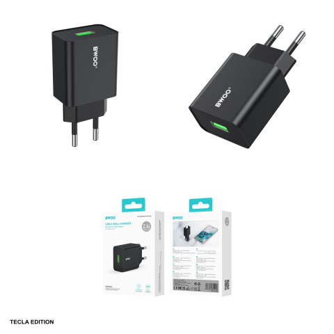 Incarcator priza BWOO CDA249, 2.4A, 1 x USB-A, Quick Charge, Negru [3]