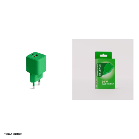 Incarcator priza Colorum CLS30-AC-04, 30W, 1 x USB-A, 1 x USB-C, Power Delivery, Verde [3]