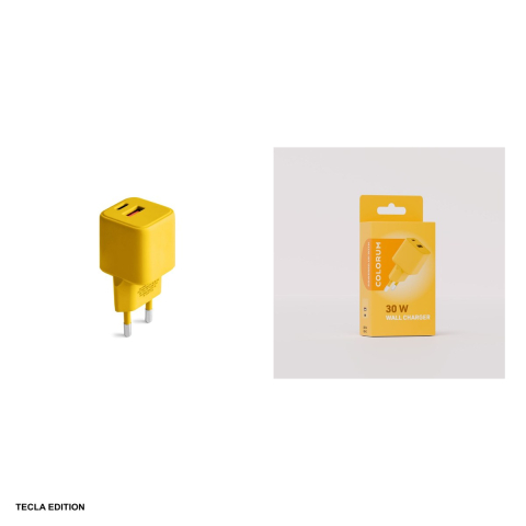 Incarcator priza Colorum CLS30-AC-05, 30W, 1 x USB-A, 1 x USB-C, Power Delivery, Galben [3]