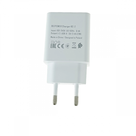 Incarcator priza EU, Dual Ports, Fast Charge, BeePower BC2 50013, 5V 2.4 A, 2 porturi USB, alb [2]