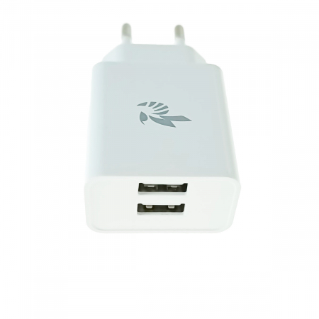 Accesorii smartphone - Incarcator priza EU, Dual Ports, Fast Charge, BeePower BC2 50013, 5V 2.4 A, 2 porturi USB, alb