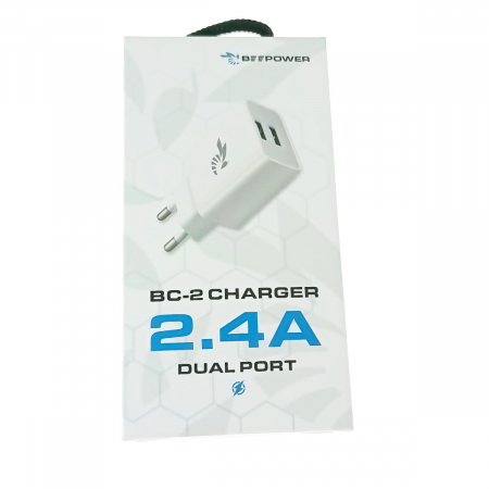 Incarcator priza EU, Dual Ports, Fast Charge, BeePower BC2 50013, 5V 2.4 A, 2 porturi USB, alb [4]