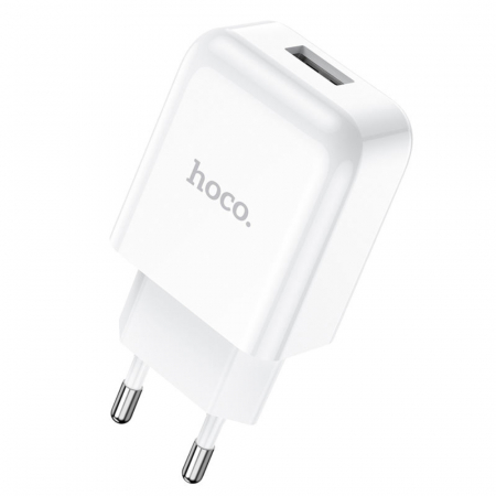Accesorii IT - Incarcator priza EU, HOCO N2 Vigour, Fast Charge, 5V / 2.1 A, 1 x USB, alb