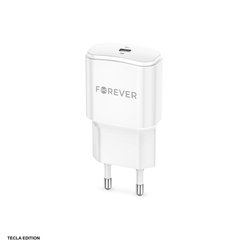Accesorii IT - Incarcator priza Forever TC-01-20C, 20W, 1 x USB-C, Power Delivery, Quick Charge, Alb