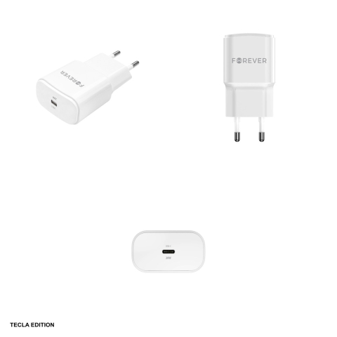 Incarcator priza Forever TC-01-20C, 20W, 1 x USB-C, Power Delivery, Quick Charge, Alb [3]