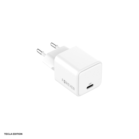 Accesorii smartphone - Incarcator priza Forever TC-08-20C, 20W, 1 x USB-C, Power Delivery, GaN, Alb