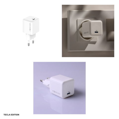 Incarcator priza Forever TC-08-30C, 30W, 1 x USB-C, Power Delivery, GaN, Alb [3]