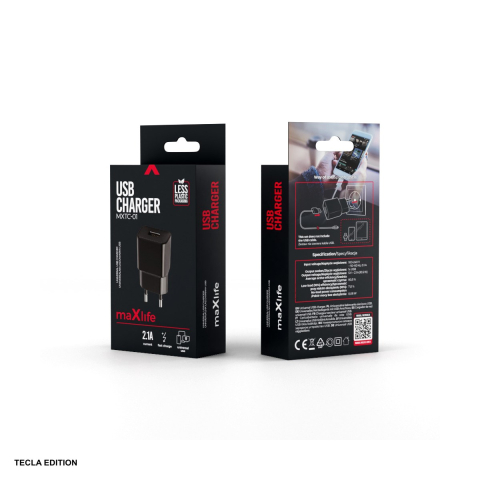 Incarcator priza Maxlife MXTC-01, 2.1A, 1 x USB-A, Fast Charge, Negru [3]