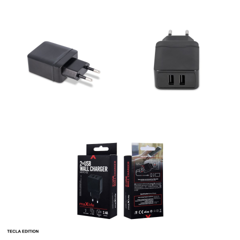 Incarcator priza Maxlife MXTC-02, 2.4A, 2 x USB-A, Quick Charge, Negru [3]