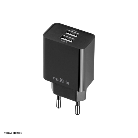 Accesorii IT - Incarcator priza Maxlife MXTC-12, 4.8A, 2 x USB-A, Quick Charge, Negru