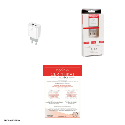 Incarcator priza Maxximus Alfa, 20W, 1 x USB-A, 1 x USB-C, Power Delivery, Quick Charge, Alb [3]