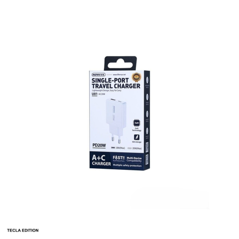Incarcator priza Remax RP-U01-AC, 20W, GaN, Alb [3]
