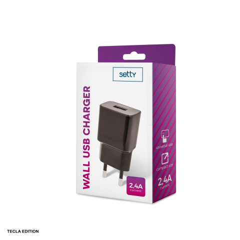Incarcator priza Setty, 2.4A, 1 x USB-A, Quick Charge, Negru [3]