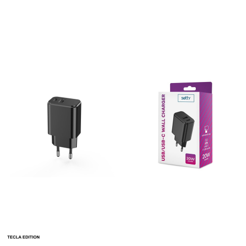 Incarcator priza Setty, 20W, 1 x USB-A, 1 x USB-C, Negru [4]