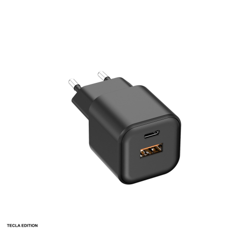 Accesorii smartphone - Incarcator priza Setty LSGaN-AC-201, 20W, 1 x USB-A, 1 x USB-C, Negru