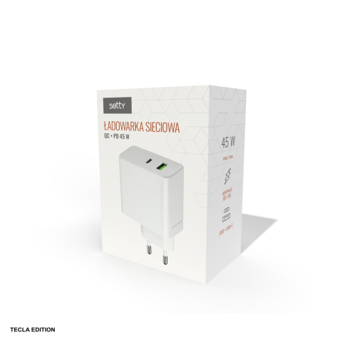 Incarcator priza Setty LSI-01white, 45W, 1 x USB-A, 1 x USB-C, Power Delivery, Quick Charge, Alb [3]