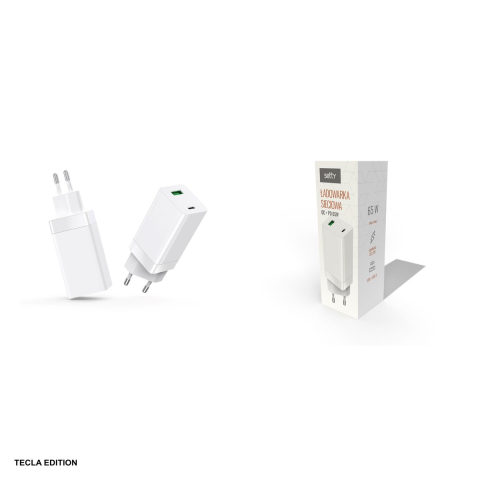 Incarcator priza Setty LSI-02, 65W, 1 x USB-A, 1 x USB-C, Power Delivery, Quick Charge, GaN, Alb [3]